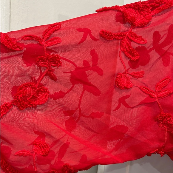 Mare Mare Anthropologie Elegant Red Embroidered Dress - can fit up to a Medium - Picture 2 of 6